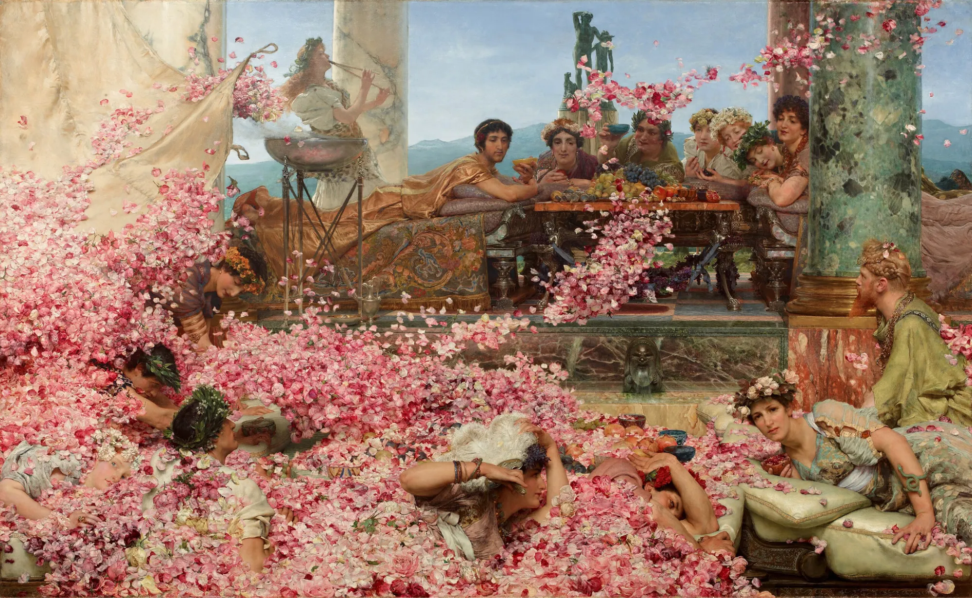 <b>Fig 3.</b> Sir Lawrence Alma-Tadema, <em>The Roses of Heliogabalus</em>, 1888. Private collection. Detail shows Heliogabalus and a member of his retinue.